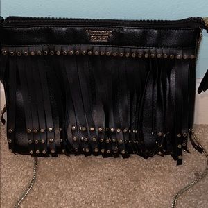 Victoria's Secret Bags - black leather fringe victoria secret purse Victoria's Secret Bags - black leather fringe victoria secret purse